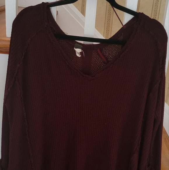 WE THE FREE FREE PEOPLE Laguna Thermal Wine Shirt Size Medium - Picture 5 of 8